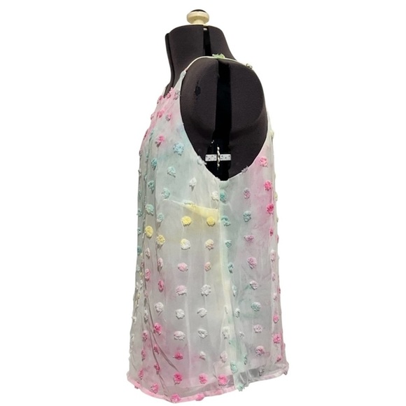 ANDREE BY UNIT Pastel Multicolor Polka Dot Tank Top Size S - Picture 3 of 7